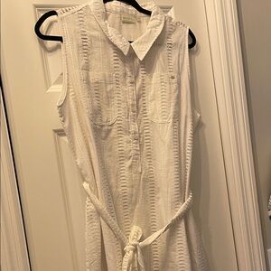 Spartina Elegant White. Eyelet Sleeveless Dress